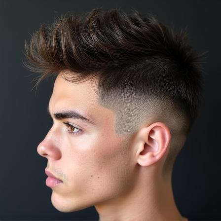Detalle de un corte fade con textura superior