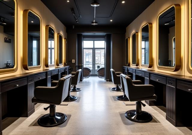 Interior de Marítimo Barbers en Madrid